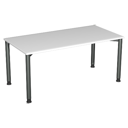 Geramöbel Schreibtisch 555146 4-Fuß Flex höhenverstellbar 68-80cm (BxT) 180 x 80cm Ahorn/Silber