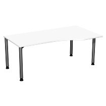 Geramöbel PC-Schreibtisch 555305 4-Fuß Flex PC rechts höhenverstellbar 68-80cm (BxT) 180x100cm Lichtgrau/Anthrazit