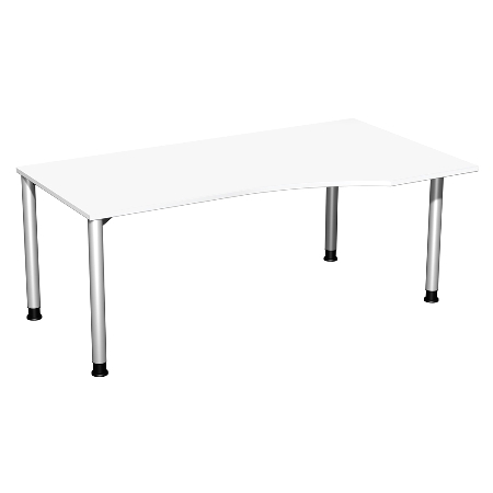 Geramöbel PC-Schreibtisch 555305 4-Fuß Flex PC rechts höhenverstellbar 68-80cm (BxT) 180x100cm Lichtgrau/Anthrazit