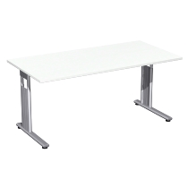 Geramöbel Schreibtisch 617103 C-Fuß Flex höhenverstellbar 68-82cm (BxT) 160x80cm Ahorn/Silber