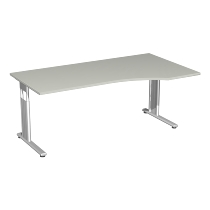 Geramöbel PC-Schreibtisch 618305 C-Fuß Flex PC rechts feste Höhe (BxTxH) 180 x 100 x 72cm Ahorn/Silber