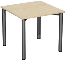 Geramöbel 710122 Konferenztisch Rundfuß feste Höhe, 1000x800x720, Weiß/Anthrazit