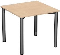 Geramöbel 710122 Konferenztisch Rundfuß feste Höhe, 1000x800x720, Weiß/Anthrazit