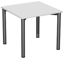 Geramöbel 710122 Konferenztisch Rundfuß feste Höhe, 1000x800x720, Weiß/Anthrazit