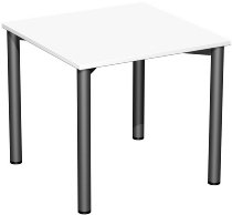 Geramöbel 710122 Konferenztisch Rundfuß feste Höhe, 1000x800x720, Weiß/Anthrazit