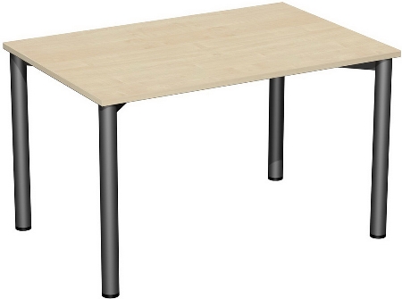 Geramöbel 710122 Konferenztisch Rundfuß feste Höhe, 1000x800x720, Weiß/Anthrazit