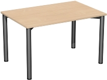 Geramöbel 710122 Konferenztisch Rundfuß feste Höhe, 1000x800x720, Weiß/Anthrazit