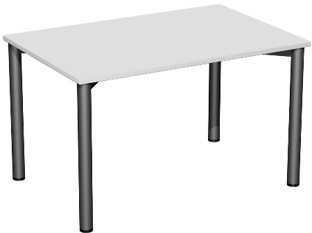 Geramöbel 710122 Konferenztisch Rundfuß feste Höhe, 1000x800x720, Weiß/Anthrazit