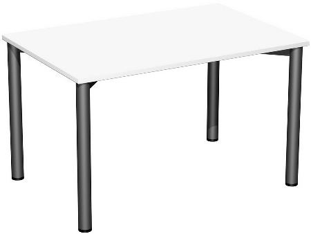 Geramöbel 710122 Konferenztisch Rundfuß feste Höhe, 1000x800x720, Weiß/Anthrazit