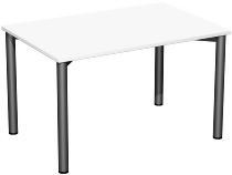 Geramöbel 710122 Konferenztisch Rundfuß feste Höhe, 1000x800x720, Weiß/Anthrazit