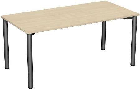 Geramöbel 710122 Konferenztisch Rundfuß feste Höhe, 1000x800x720, Weiß/Anthrazit
