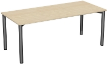 Geramöbel 710122 Konferenztisch Rundfuß feste Höhe, 1000x800x720, Weiß/Anthrazit