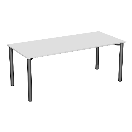 Geramöbel 710122 Konferenztisch Rundfuß feste Höhe, 1000x800x720, Weiß/Anthrazit
