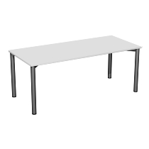 Geramöbel 710122 Konferenztisch Rundfuß feste Höhe, 1000x800x720, Weiß/Anthrazit