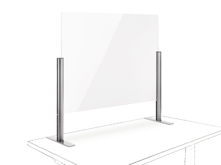 Novus 854+0169 POS Protect F Acrylglastrennwand (BxH)50x75mm mit Standfuß Silber