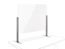 Novus 854+0265 POS Protect F Acrylglastrennwand (BxH)75x50mm mit Standfuß Silber