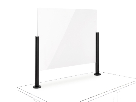 Novus 854+0405 POS Protect G Acrylglastrennwand (BxH)100x75mm mit Kabellochbefestigung Anthrazit