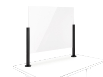 Novus 854+0405 POS Protect G Acrylglastrennwand (BxH)100x75mm mit Kabellochbefestigung Anthrazit