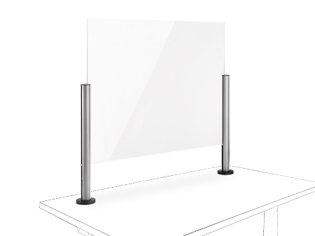 Novus 854+0409 POS Protect G Acrylglastrennwand (BxH)100x75mm mit Kabellochbefestigung Silber