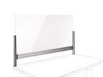 Novus 976+1409 TSS Office Protect C Acryl-Glas Trennwand 140 cm mit Systemzwinge Silber