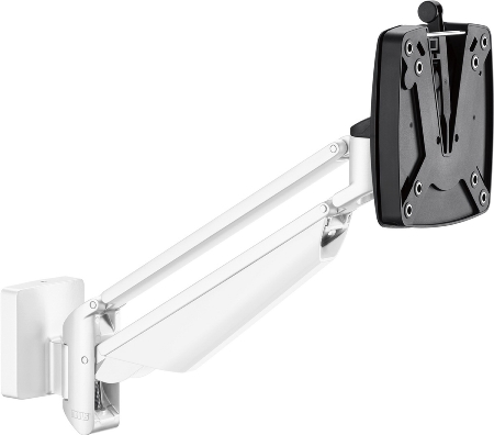 Novus 990+1071 Monitorarm SlatWall-Clu-Arm I mit SlatWall Adpater bis 8kg Weiß