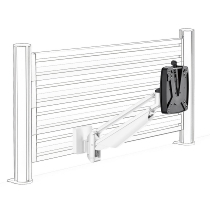 Novus 990+1071 Monitorarm SlatWall-Clu-Arm I mit SlatWall Adpater bis 8kg Weiß