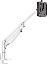Novus 990+2011 Monitortragarm Clu 2 C Weiss mit 3-in-1 Tischbefestigung Belastbar 2-7 kg
