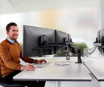 Novus 990+3001 Monitortragarm Clu 3 Weiss ohne Befestigung Belastbar 2-7 kg