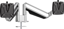 Novus 990+4019 Monitortragarm Clu Duo C Silber mit 3-in-1 Tischbefestigung Belastbar 2-7 kg