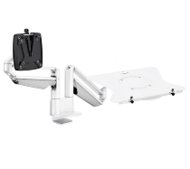 Novus 990+4511 Monitortragarm Clu Notebook combination mit 3-in-1 Befestigung Weiss