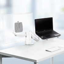 Novus 990+4511 Monitortragarm Clu Notebook combination mit 3-in-1 Befestigung Weiss