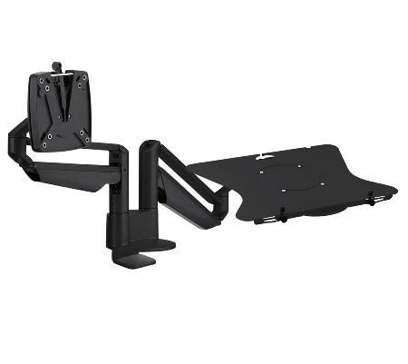 Novus 990+4518 Monitortragarm Clu Notebook combination mit 3-in-1 Befestigung Schwarz