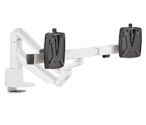 Novus 992+2011 Monitortragarm Clu Plus X2 C mit Tischbefestigung 3-in-1 Traglast 2x 2,5-7 kg Weiss