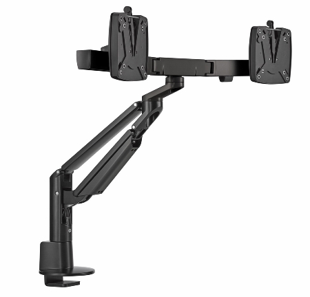 Novus 992+2018 Monitortragarm Clu Plus X2 C mit Tischbefestigung 3-in-1 Traglast 2x 2,5-7 kg Schwarz