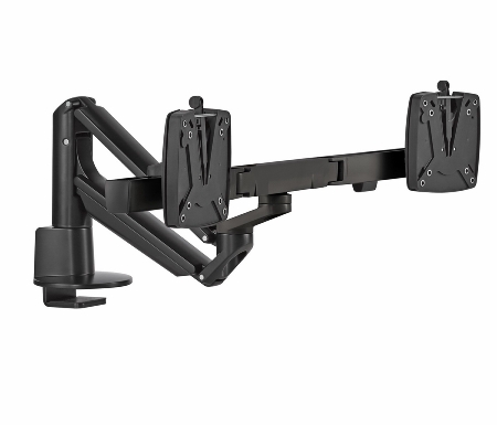 Novus 992+2018 Monitortragarm Clu Plus X2 C mit Tischbefestigung 3-in-1 Traglast 2x 2,5-7 kg Schwarz