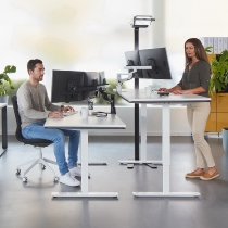 Novus 992+2019 Monitortragarm Clu Plus X2 C mit Tischbefestigung 3-in-1 Traglast 2x 2,5-7 kg Silber