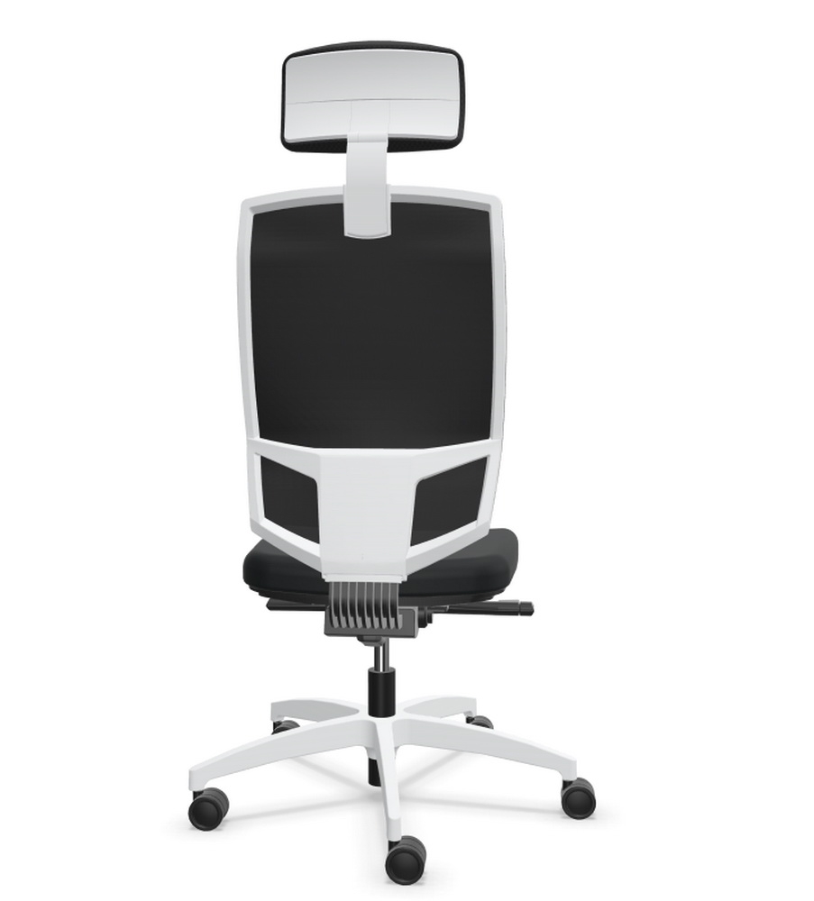 Dauphin Bürodrehstuhl AJ 5787-XS/W @Just magic2 mesh (white edition)  verkürzter Sitz (36cm) hohe Rückenlehne