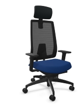 Dauphin Indeed mesh Bürodrehstuhl hohe Netz-Rückenlehne Nackenstütze (Kunststoff-Außenschale) mit Armlehnen SE Syncro-Evolution Technik