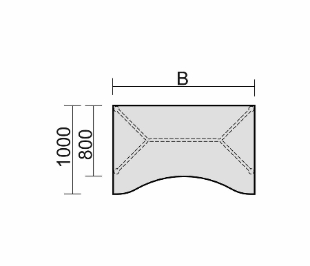 Geramöbel Schreibtisch 55033X ERGOform 4-Fuß Flex Tiefe 100/80cm feste Höhe 72cm