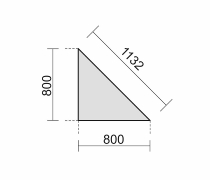 Geramöbel 4-Fuß Flex Verkettungsplatten 90° Dreieck/Viertelkreis (BxT) 80x80cm