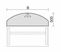 Geramöbel Anbautisch 55524X mit Stützfuß höhenverstellbar für 1 Tisch Vorbau