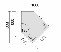 Geramöbel Anbautisch 4-Fuß Flex 555105 PC/Monitor rechts mit 2 Stützfüßen höhenverstellbar