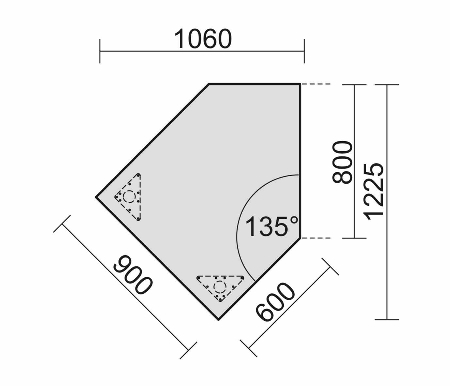 Anbautisch 555005 PC/Monitor links mit 2 Stützfüßen höhenverstellbar