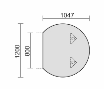 Geramöbel Anbautisch 4-Fuß Flex 555207 Rund (BxT) 1047x 1200mm mit 2 Stützfüßen höhenverstellbar