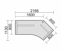 Geramöbel Schreibtisch 617316 Winkel 135° rechts C-Fuß Flex höhenverstellbar 68-82cm 