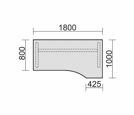 Geramöbel Schreibtisch 617305 PC rechts C-Fuß Flex höhenverstellbar 68-82cm 
