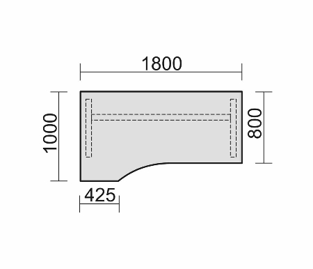 Geramöbel Schreibtisch 617306 PC links C-Fuß Flex höhenverstellbar 68-82cm 