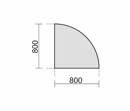 Verkettungsplatte 617108 Eckplatte 90° rund (BxT) 80x80cm