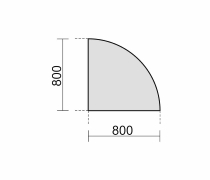 Verkettungsplatte 617108 Eckplatte 90° rund (BxT) 80x80cm