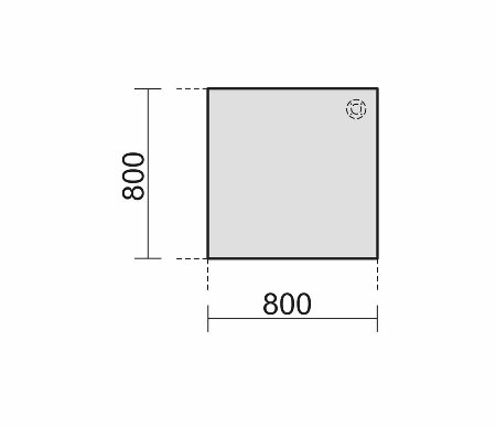 Verkettungsplatte 617008 Volleckplatte 90° (BxT) 80x80cm
